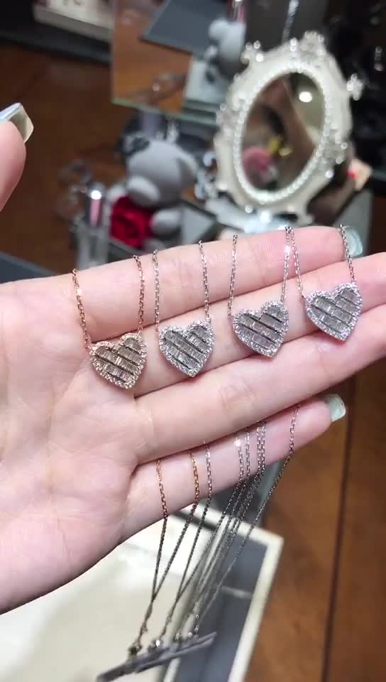 55分心形钻石项链  情人节特推款 