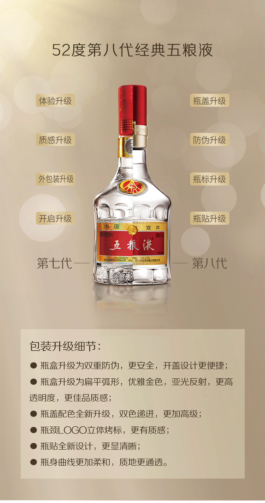 五糧液 普五第八代 濃香型白酒 52度 375ml