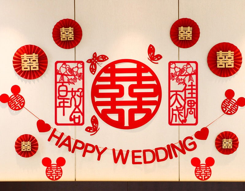 婚房布置套裝結(jié)婚新房背景墻裝飾