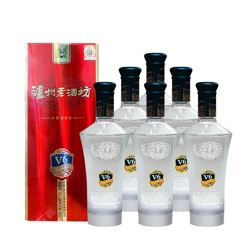 【整箱】泸州老酒坊 V6 52度浓香型白酒 500ml*6瓶 婚庆喜宴结婚送礼